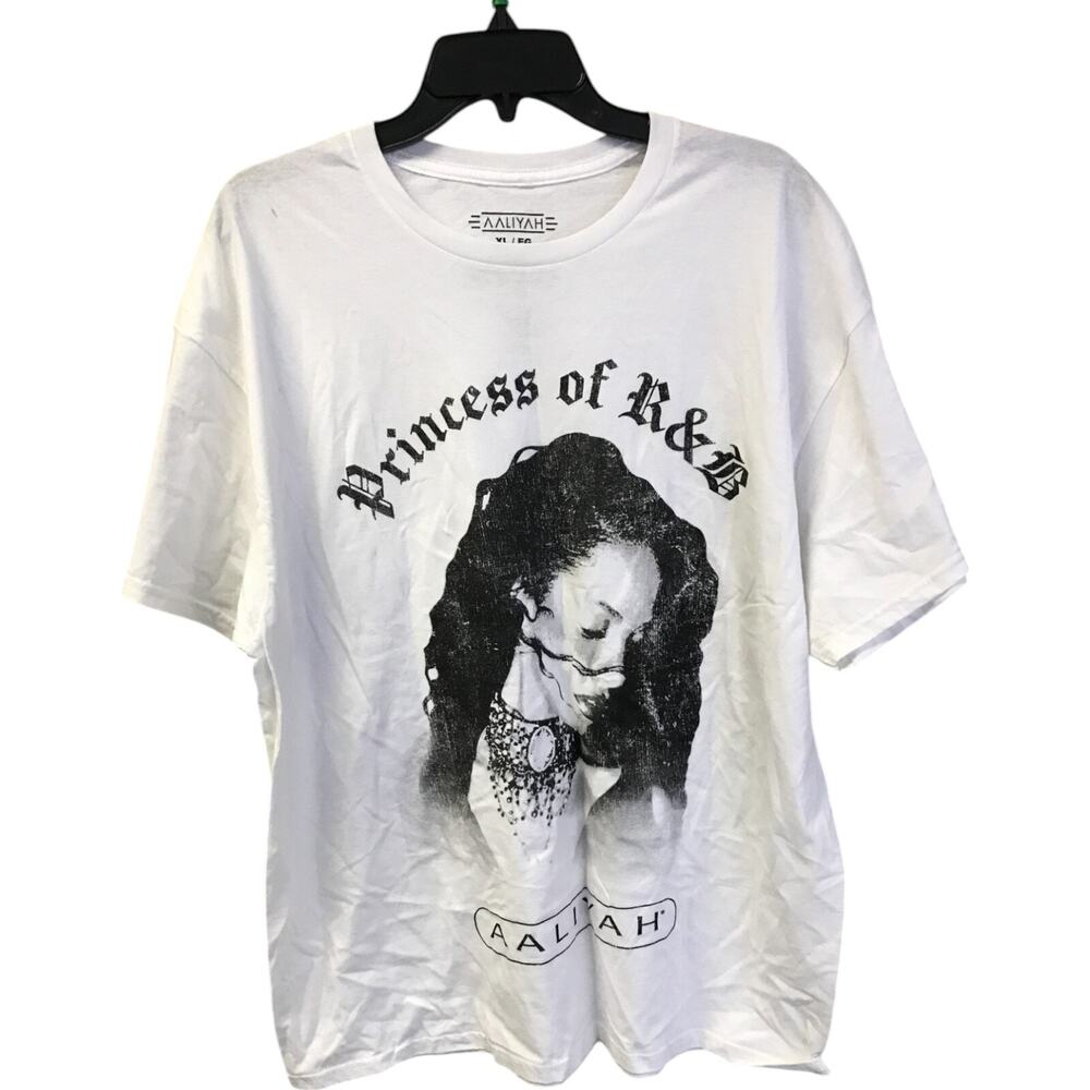 Aaliyah Princess Of RnB Graphic T Shirt Mens XL White Short Sleeve Cotton NWT